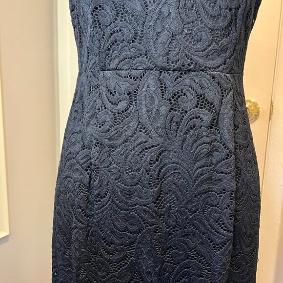 INC International Concepts Black Asymmetric Lace Sleeveless Dress, Size 4 - Picture 5 of 16